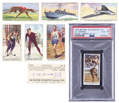 1949 British Automatic Co. "Speed" Weight Machine Cards Complete Set (24) - Featuring Jesse Owens